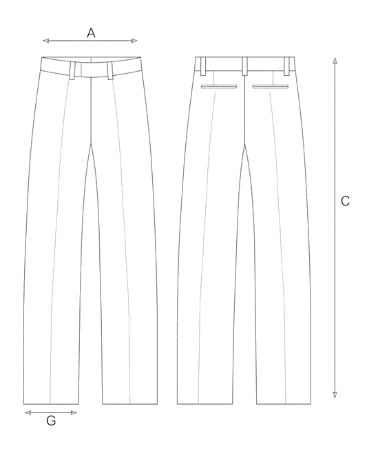Guida misure LINEN CIGARETTE TROUSERS