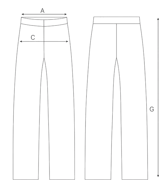 Guida misure LIQUID TOUCH LONG TROUSERS