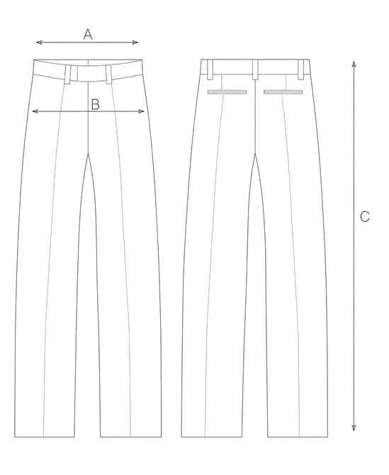 Guida misure WIDE STRIPED TROUSERS
