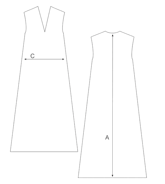 Guida misure LONG LIGHT JERSEY DRESS