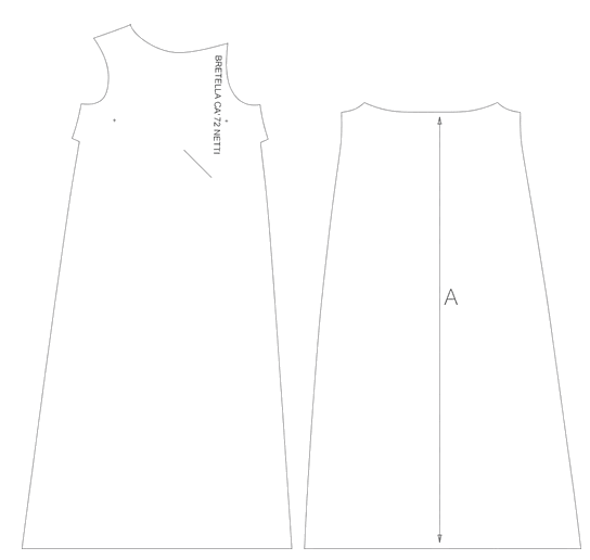 Guida misure ASYMMETRICAL SILK DRESS