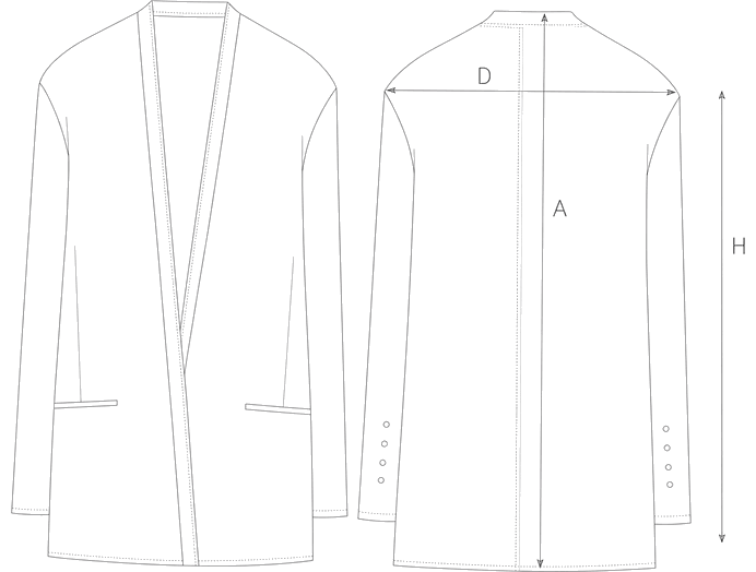 Guida misure OVERSIZED LINEN JACKET