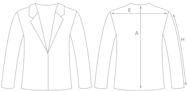 Guida misure CHIFFON JACKET