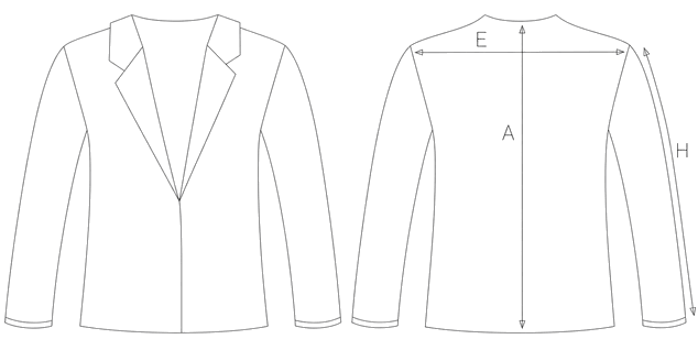 Guida misure SLIP-ON ENZYMATED TWILL BLAZER