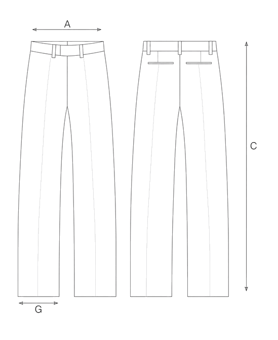 Guida misure REGULAR WOOL TROUSERS