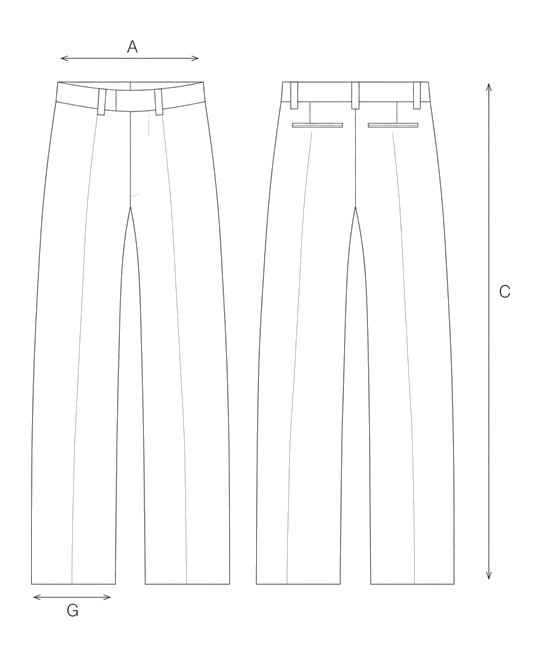 Guida misure TEXTURED VISCOSE TROUSERS