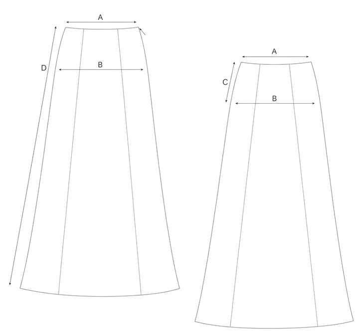 Guida misure Wide midi circle skirt