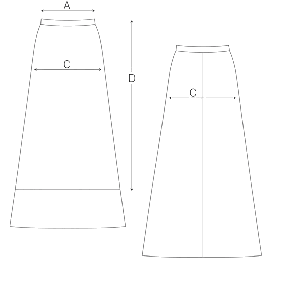 Guida misure SATIN LINGERIE SKIRT