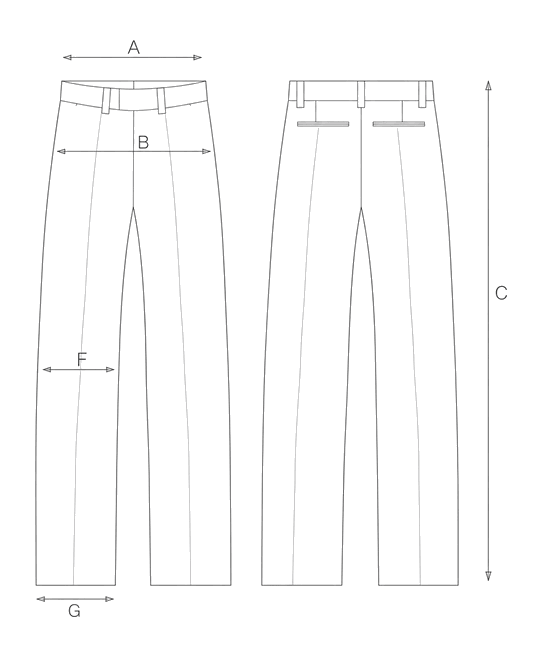 Guida misure STRETCH WOOL TAILORED TROUSERS