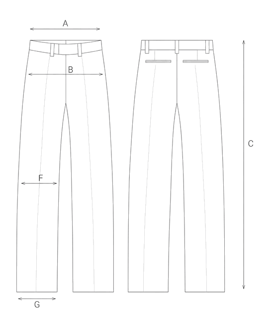 Guida misure STRIPED TROUSERS