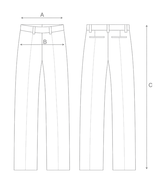 Guida misure WOOL CARGO TROUSERS