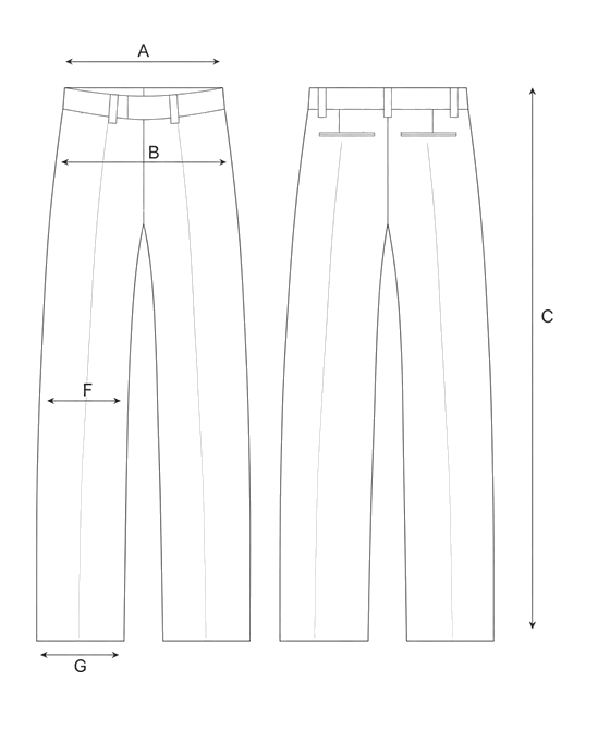 Guida misure TROUSERS WITH LEATHER REINFORCEMENT