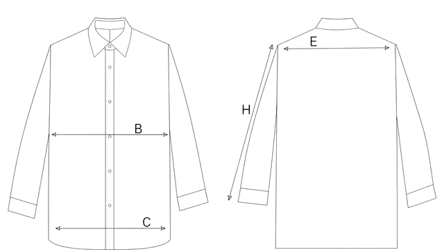 Guida misure WOOL ORGANZA SHIRT