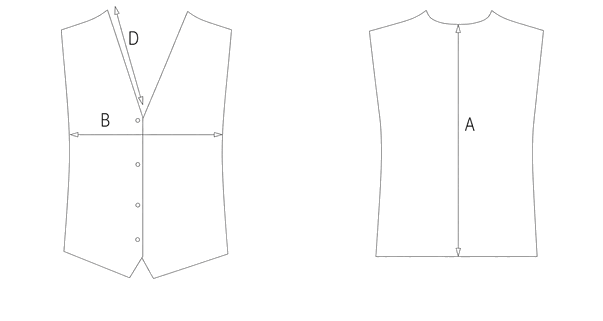 Guida misure WOOL WAISTCOAT WITH SIDE SLITS