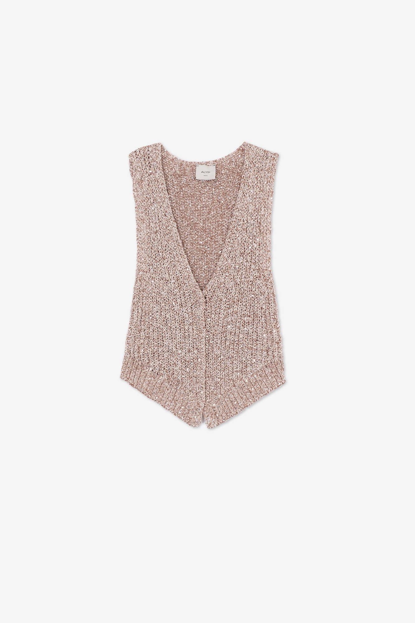 WALNUT SEQUINED KNIT VEST