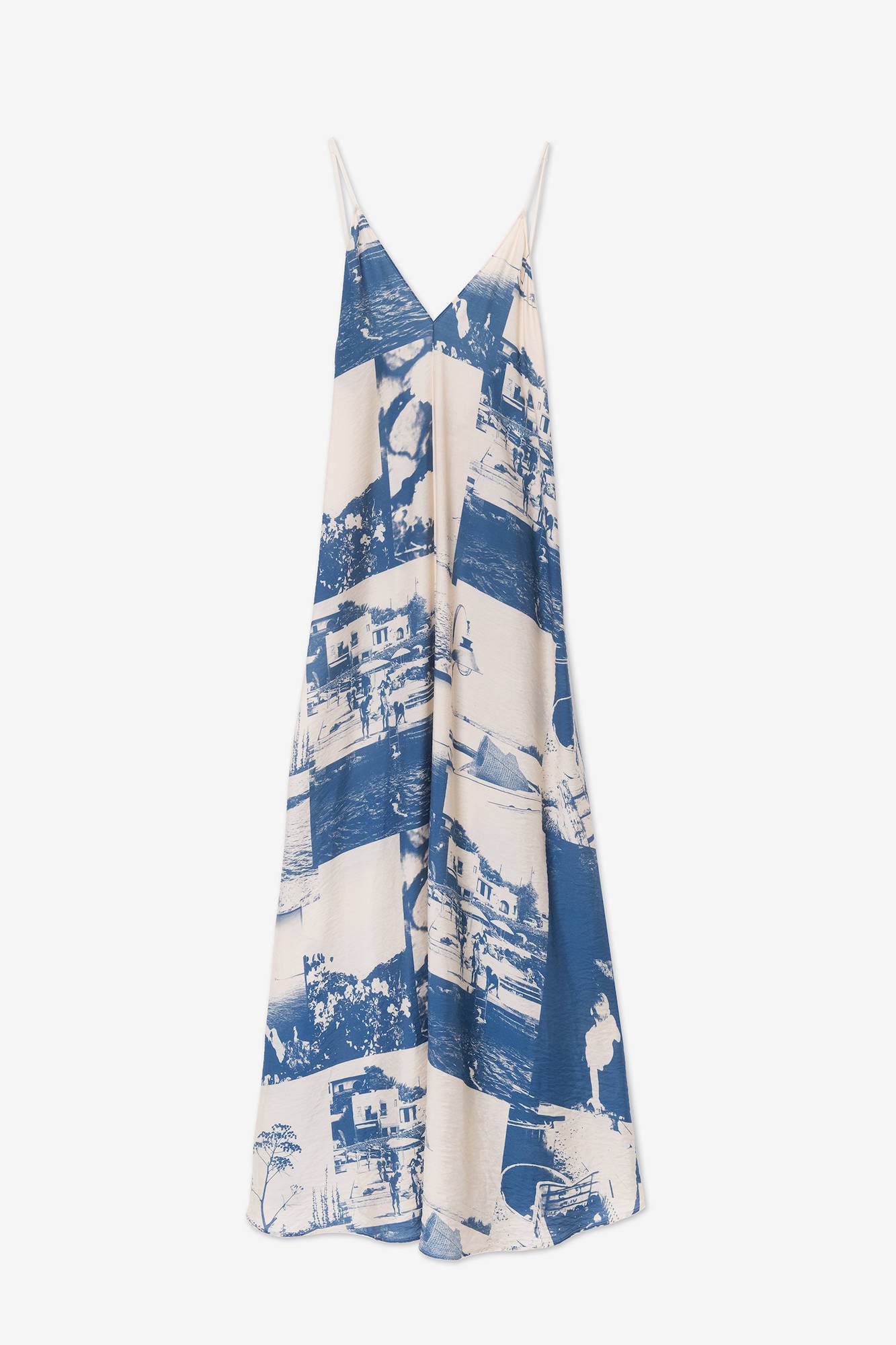 LONG DRESS PHOTO PRINT Indigo