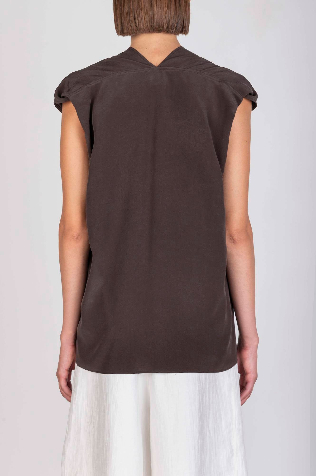 V-NECK SILK TOP