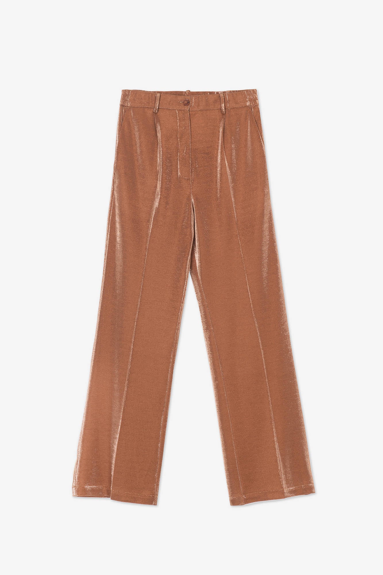 GLITTERY TAILORED TROUSERS Copper