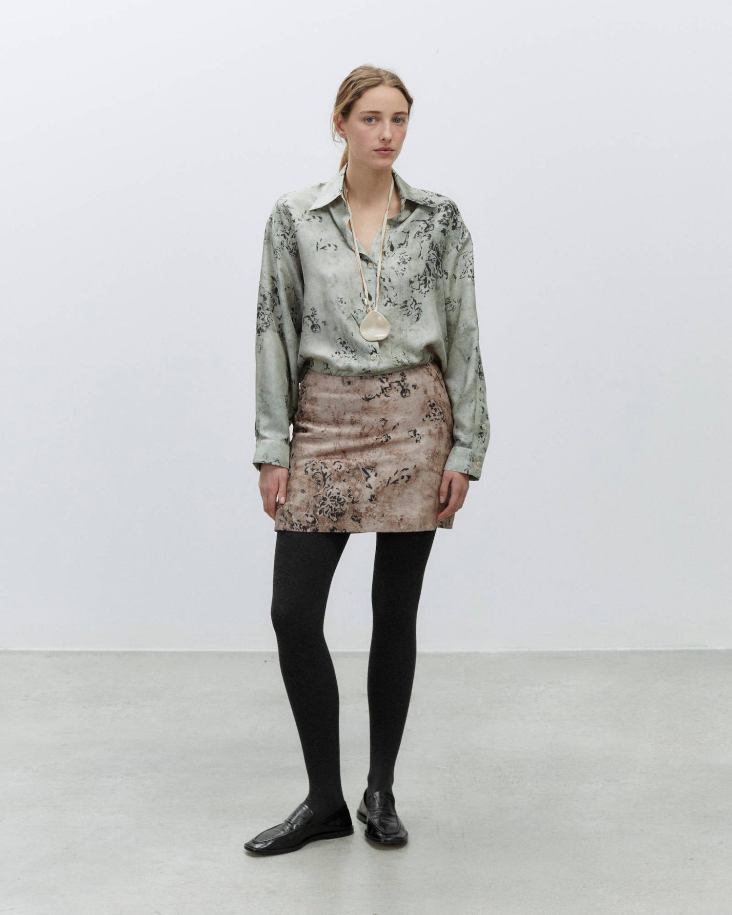 SILK TAPESTRY PRINT MINI SKIRT