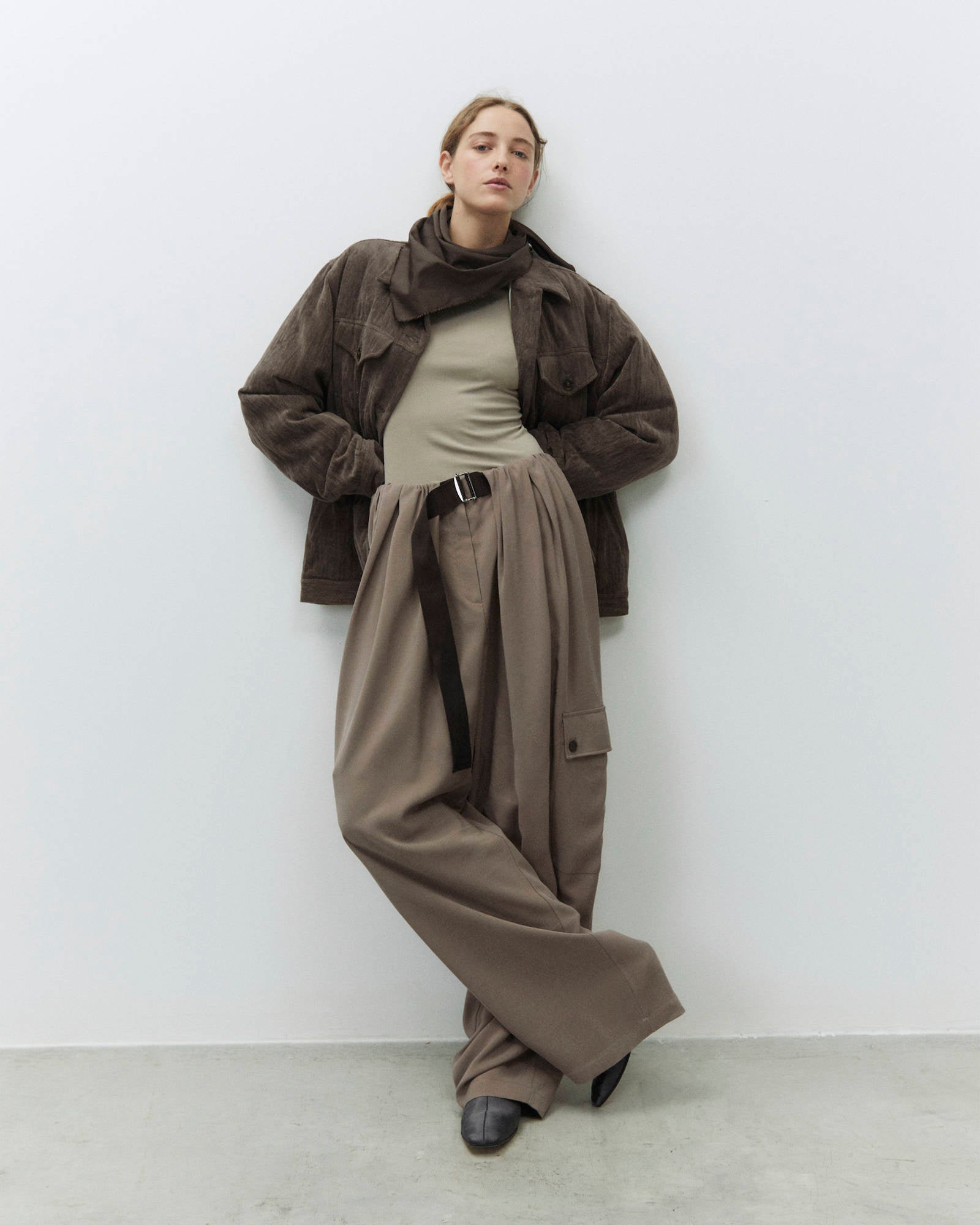 CUPRO EFFECT CARGO PANTS