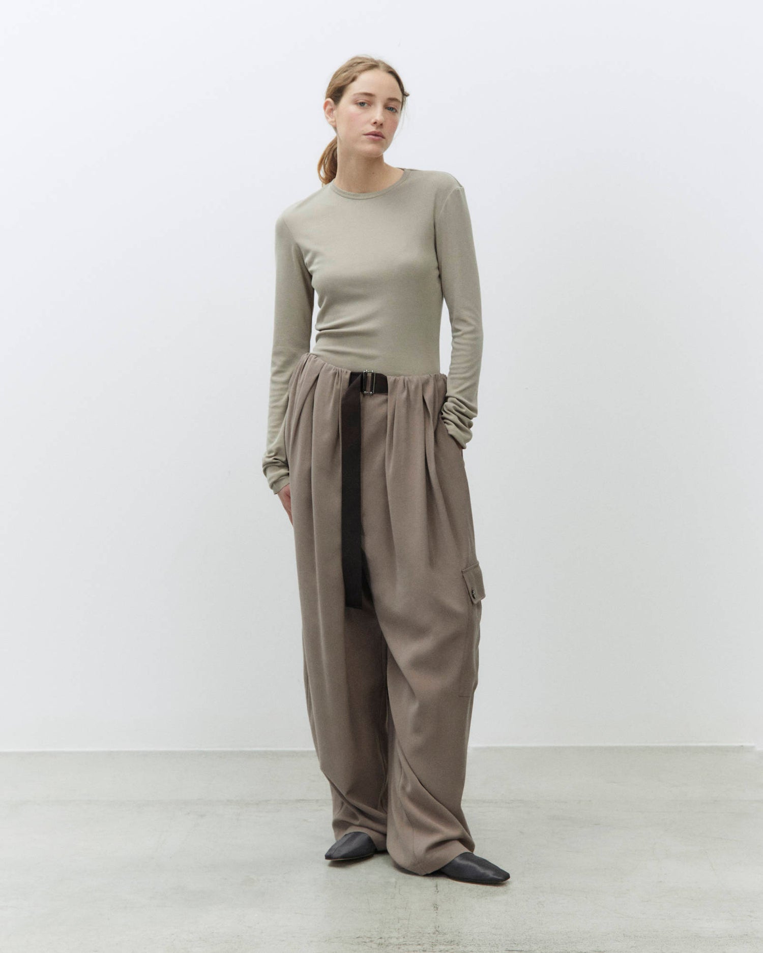 CUPRO EFFECT CARGO PANTS