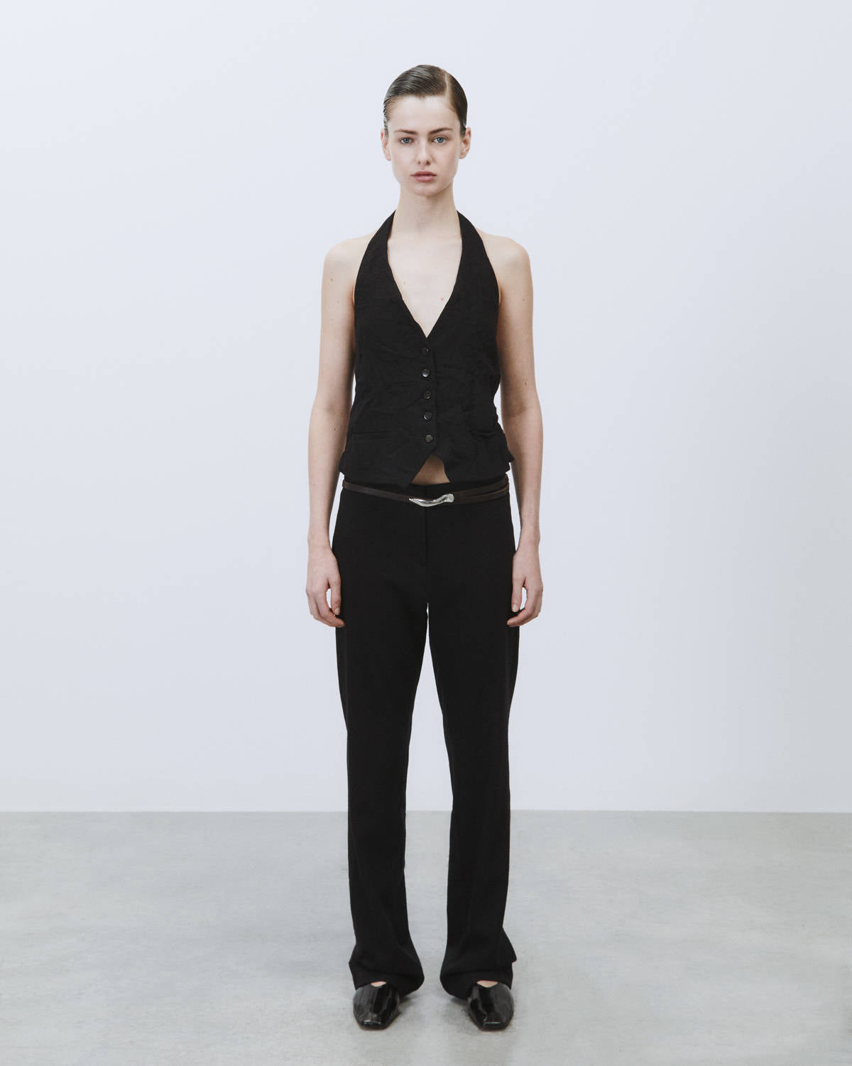 WOOL HALTER VEST