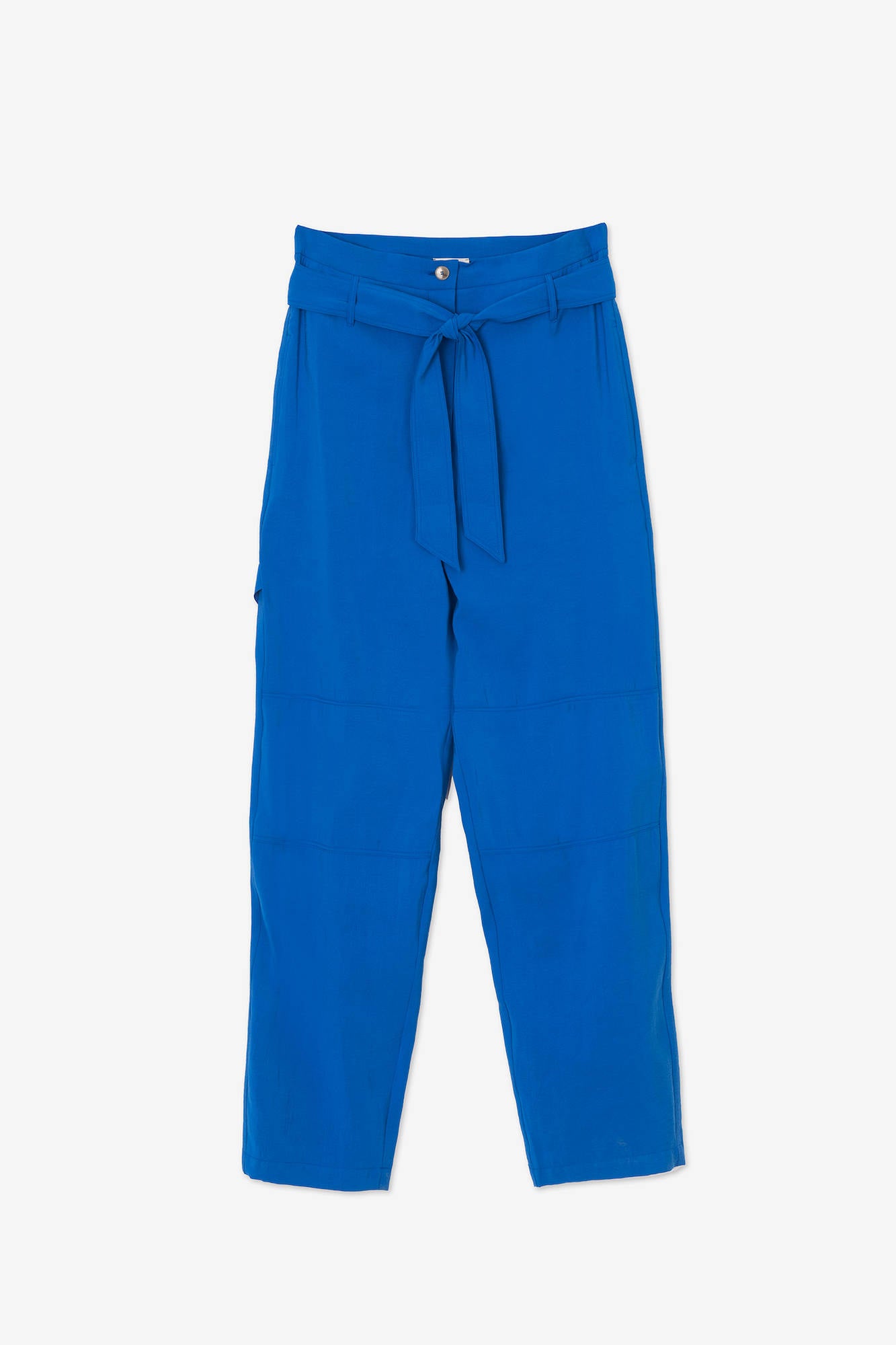 FLUID TROUSERS WITH FABRIC BELT Electric