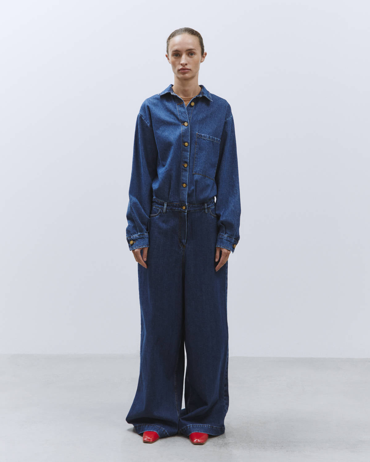 INDIGO WORK DENIM OVERALL