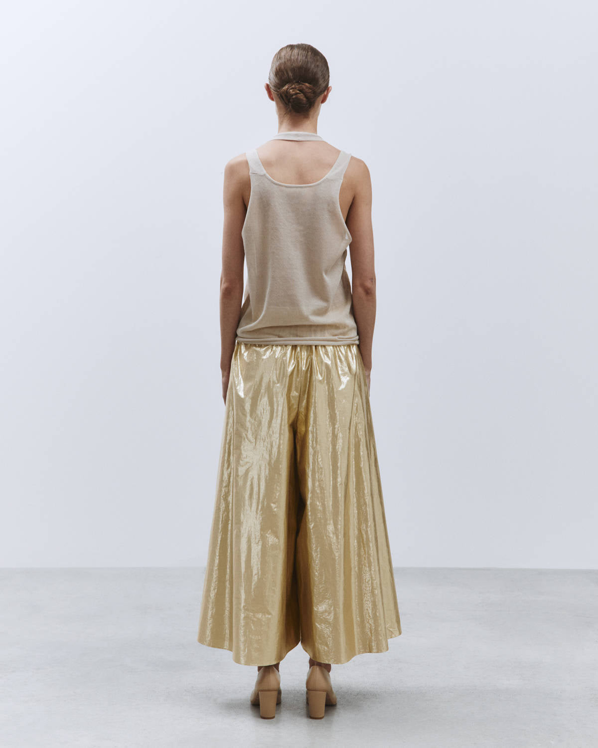 DOUBLE NECK TANK TOP IN TRANSPARENT MESH Petalo