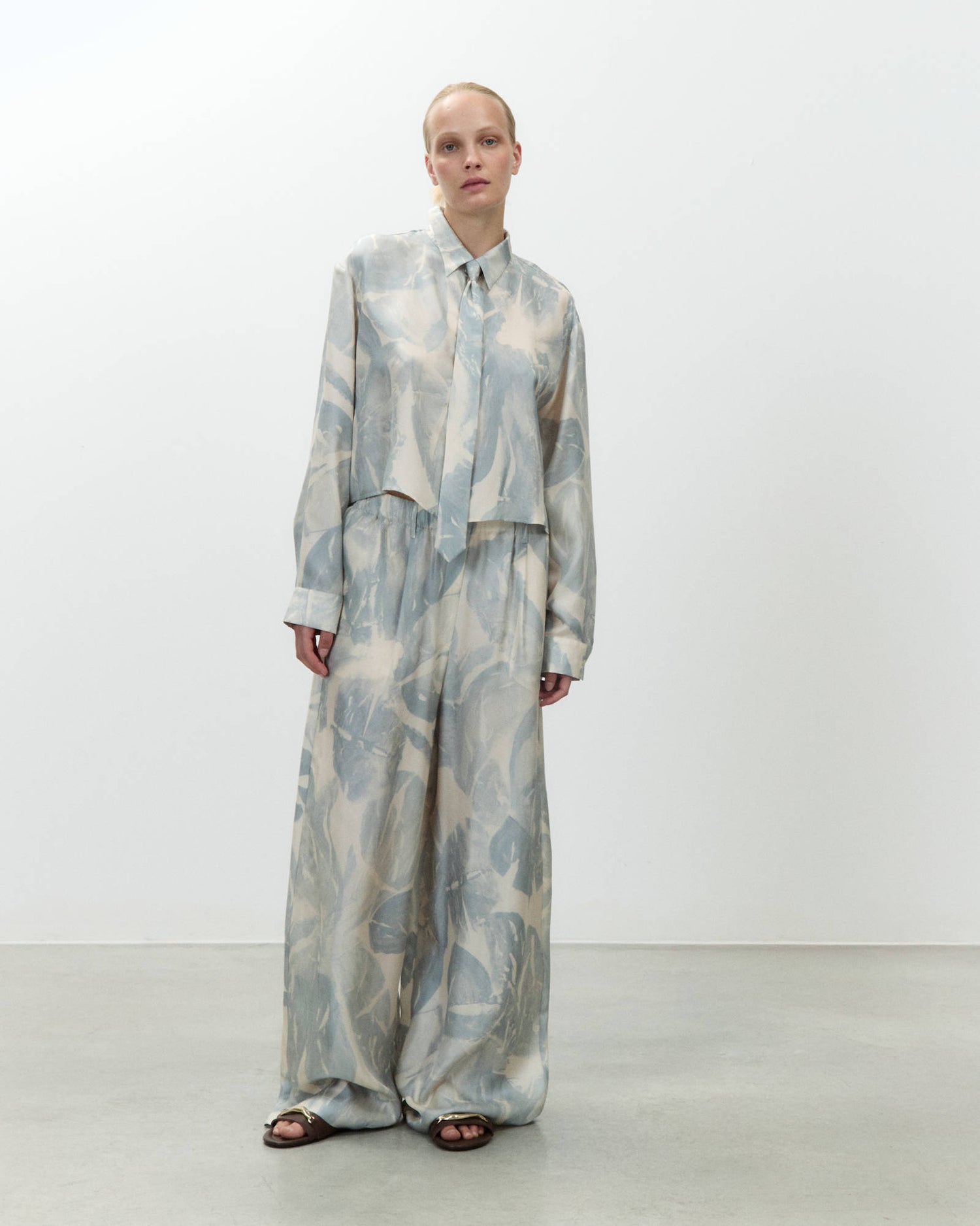 PRINTED SILK TROUSERS