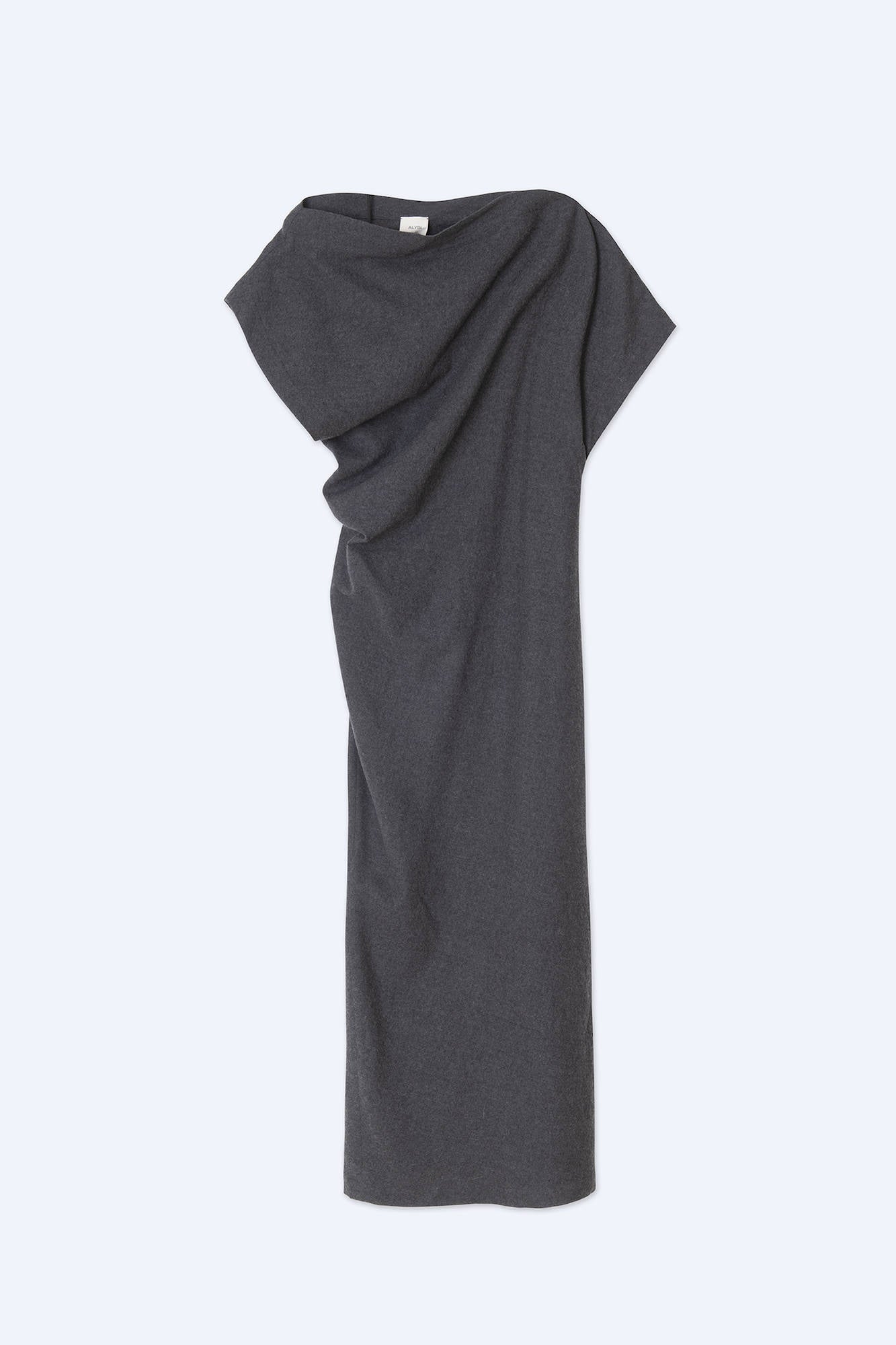 WOOL DRESS WITH ASYMMETRIC SHOULDERS