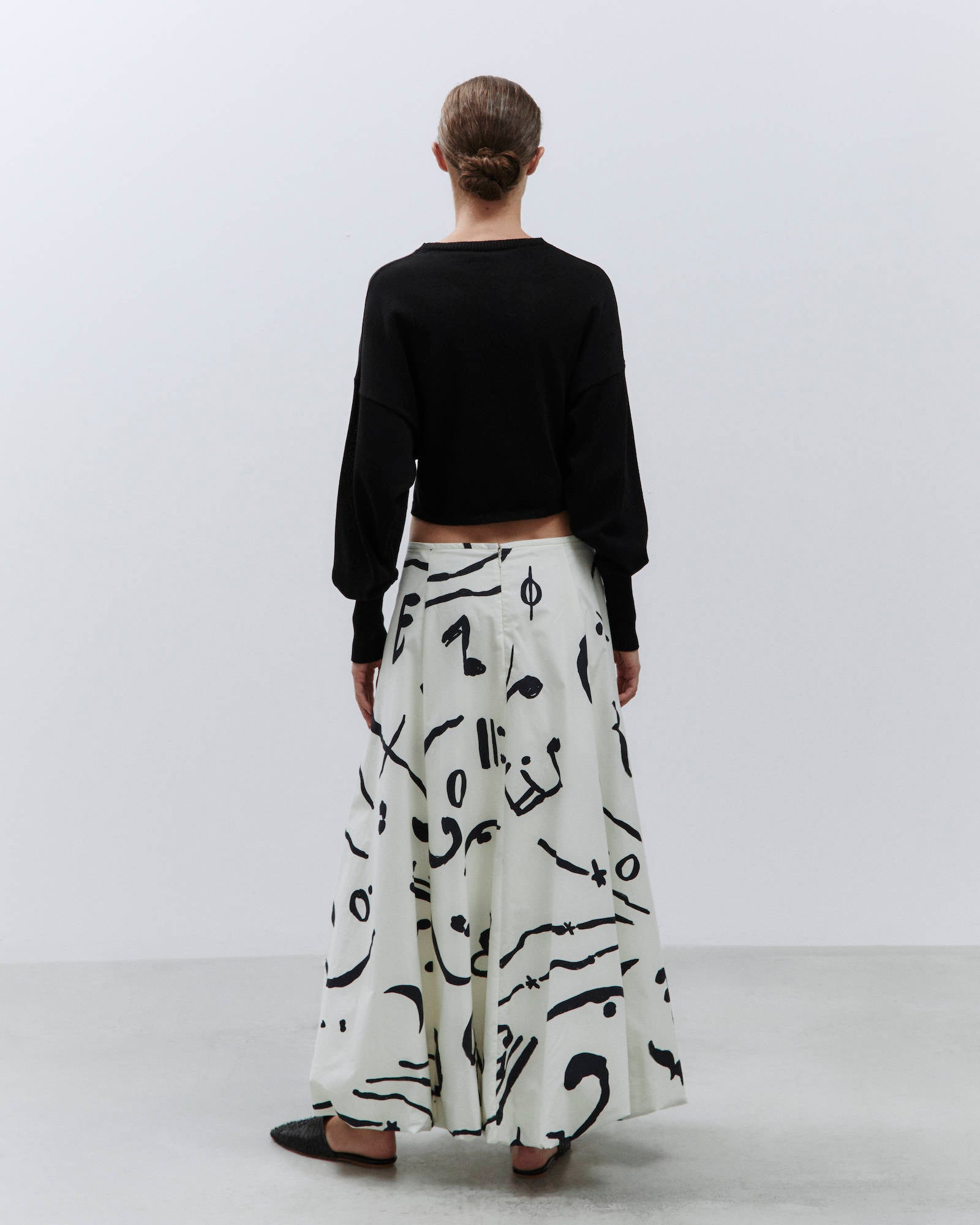 MAXI SKIRT BALLOON PRINTED COTTON Milk