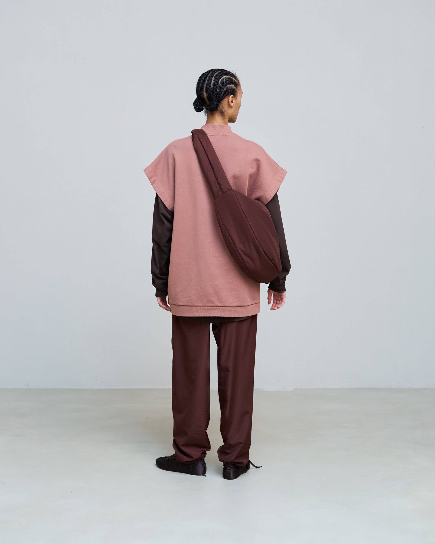 OVERSIZED SWEATSHIRT VEST WITH EMBROIDERY Blush