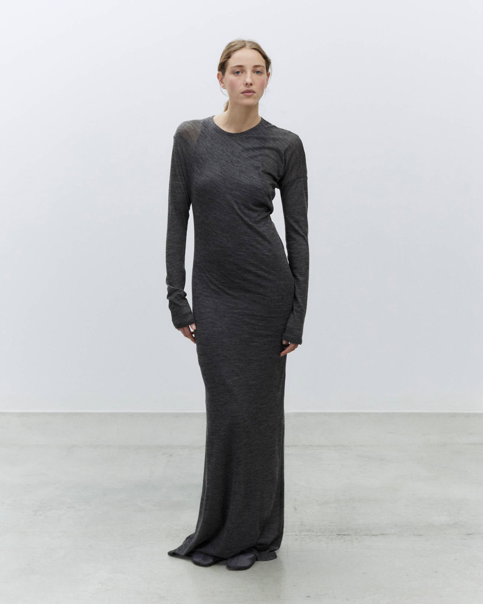 LONG LIGHT WOOL DRESS
