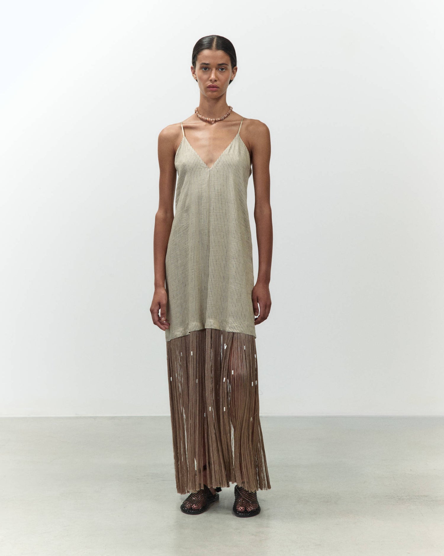LONG DRESS WITH FRINGES