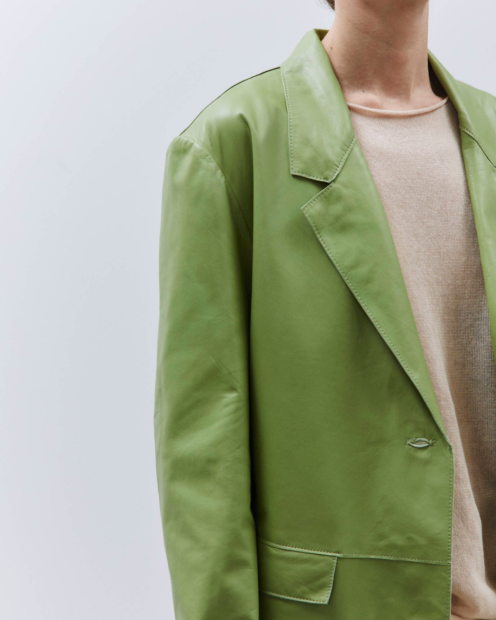 MATCHA MATCHA LEATHER BLAZER
