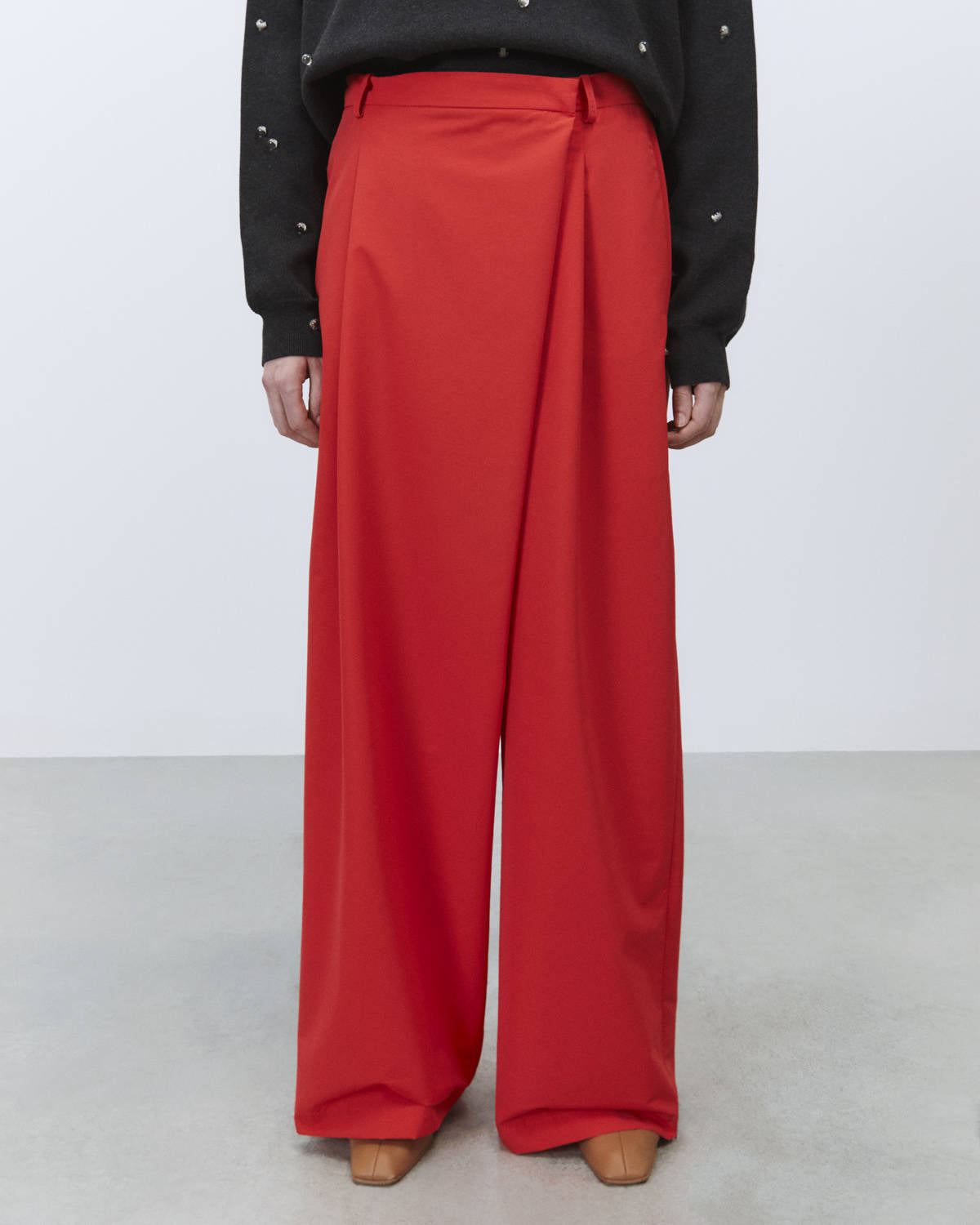 ASYMMETRIC WOOL TROUSERS