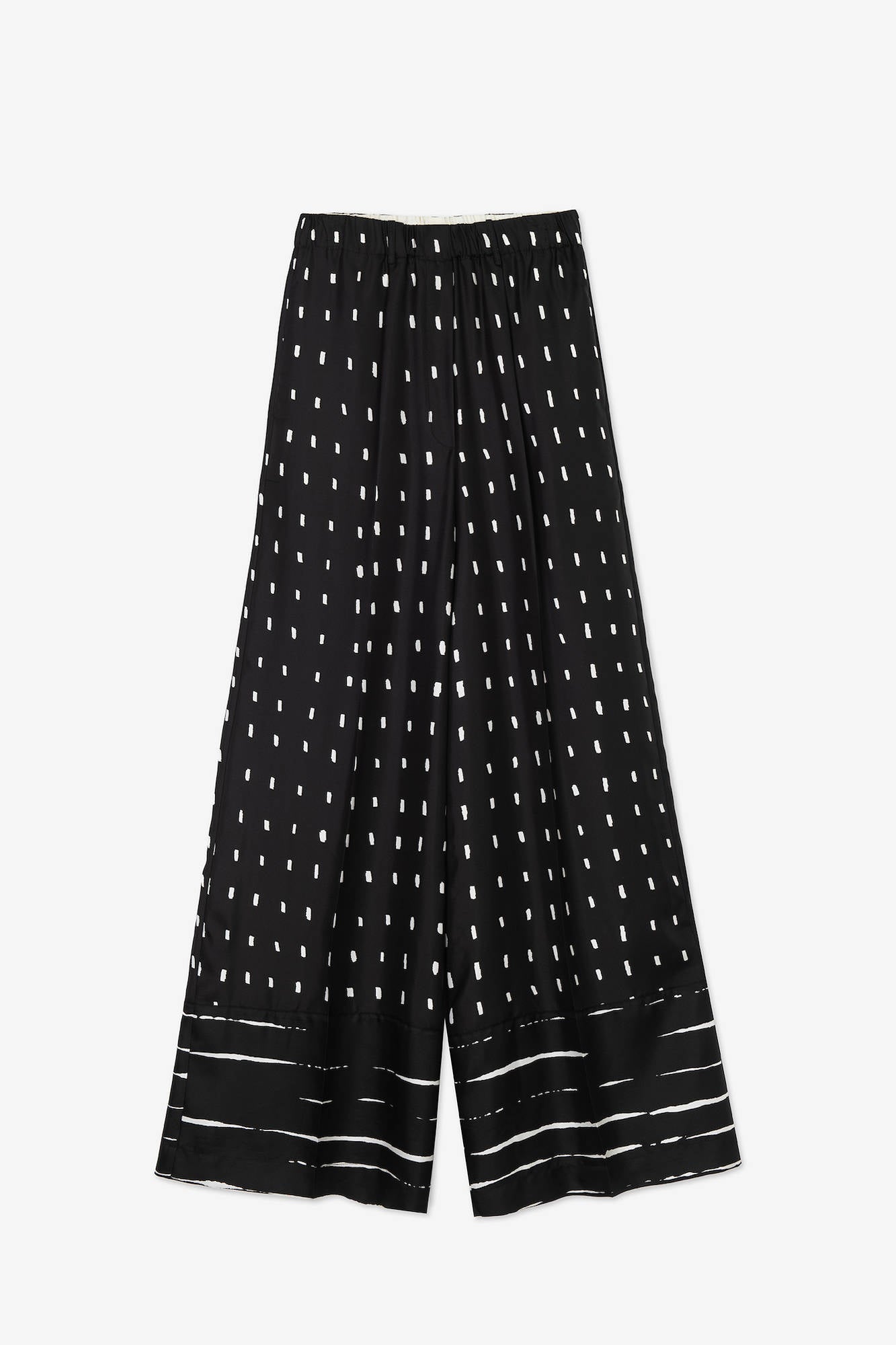 PALAZZO PANTS PRINTED SILK Dots-black