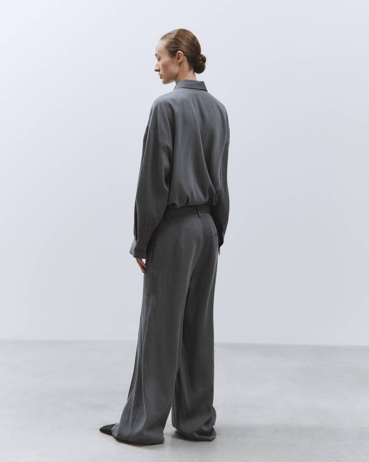 MAXI PINSTRIPES SUIT Smoke