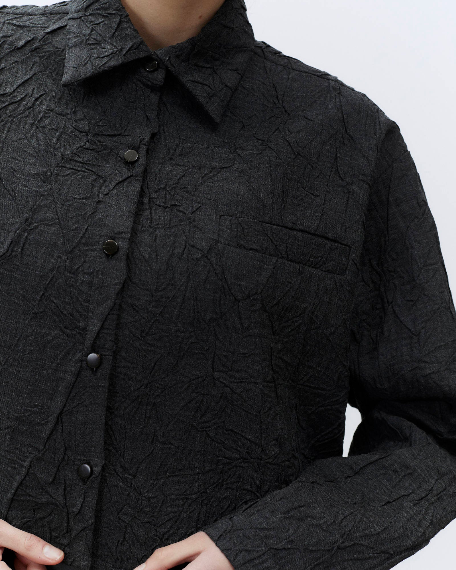 WRINKLE PLEATED VOILE JACKET