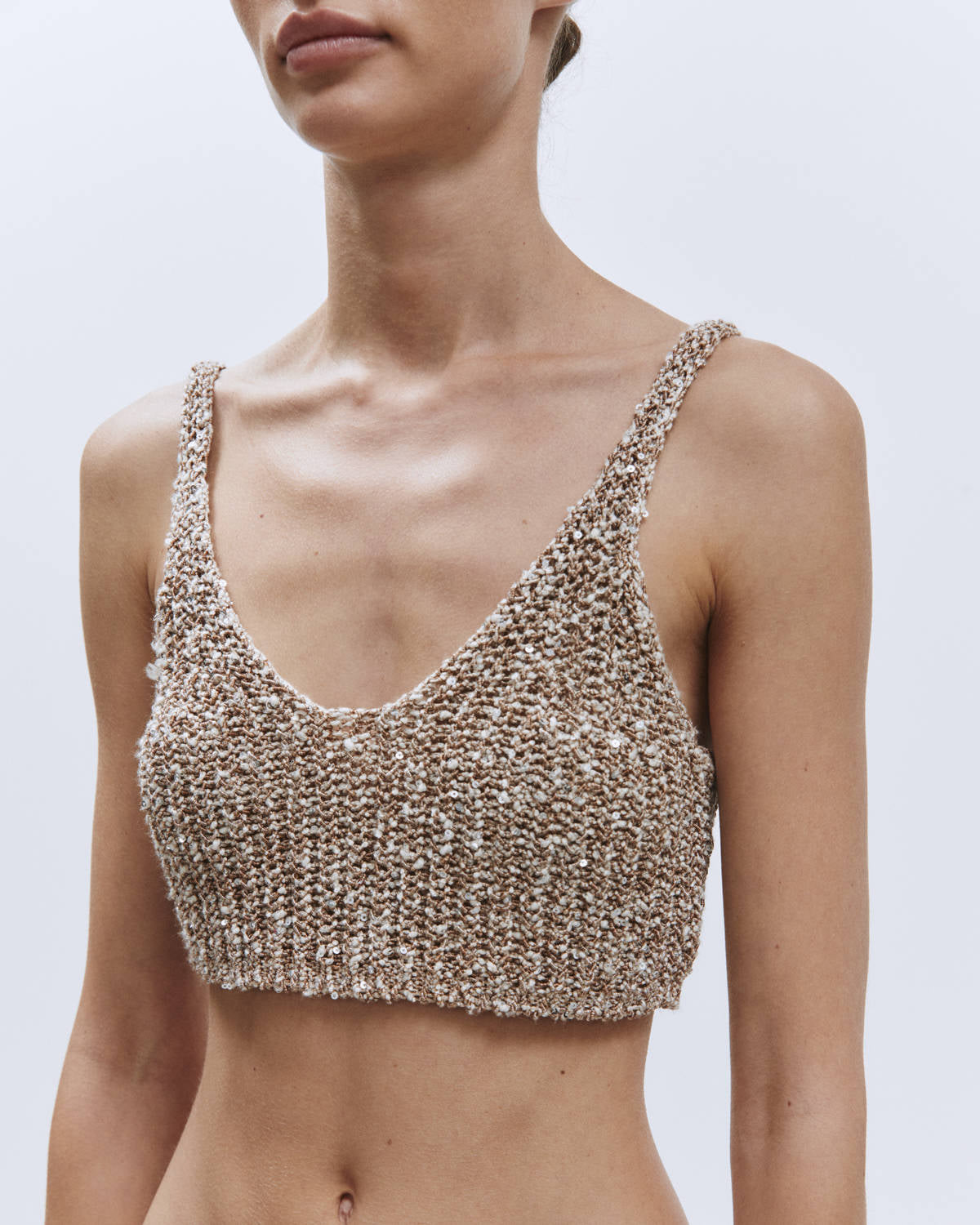 SEQUIN KNIT CROP TOP