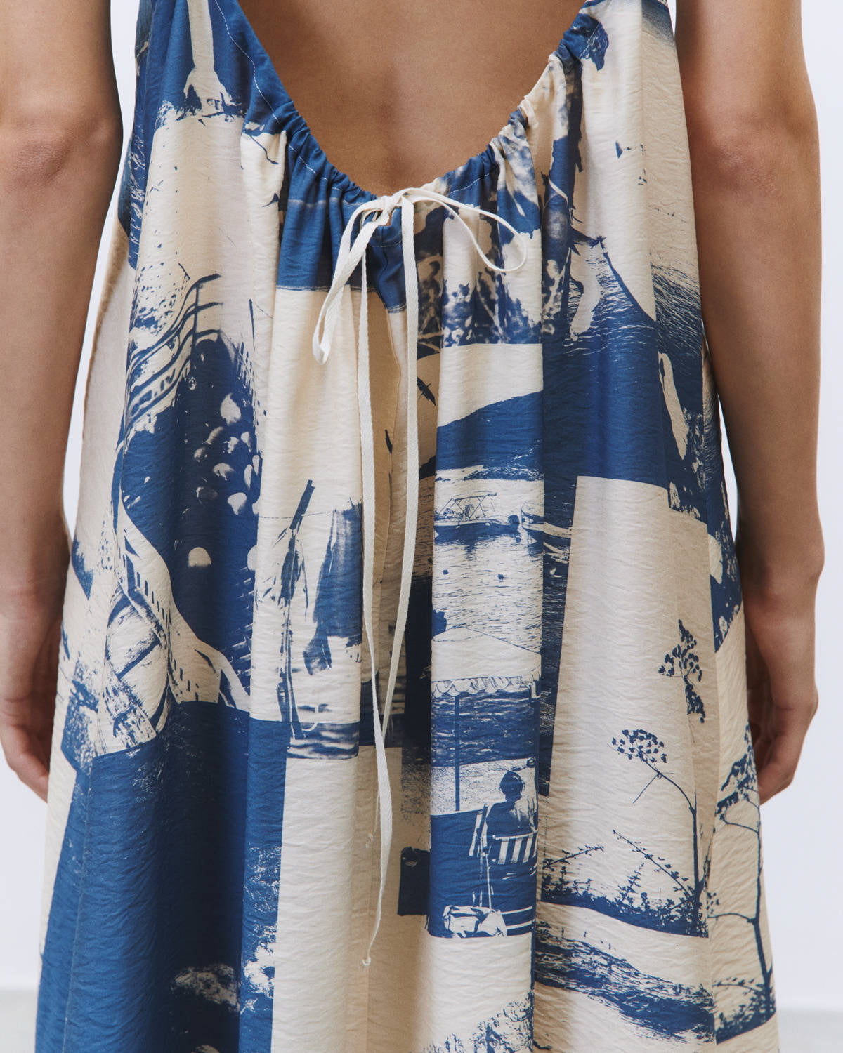 LONG DRESS PHOTO PRINT Indigo