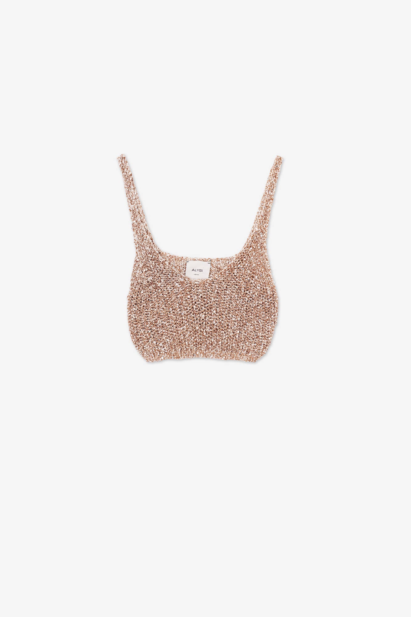 WALNUT SEQUINED KNIT CROP TOP
