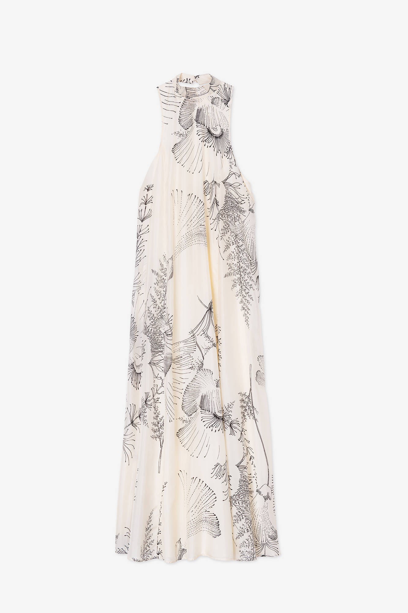 LONG PRINTED SILK DRESS