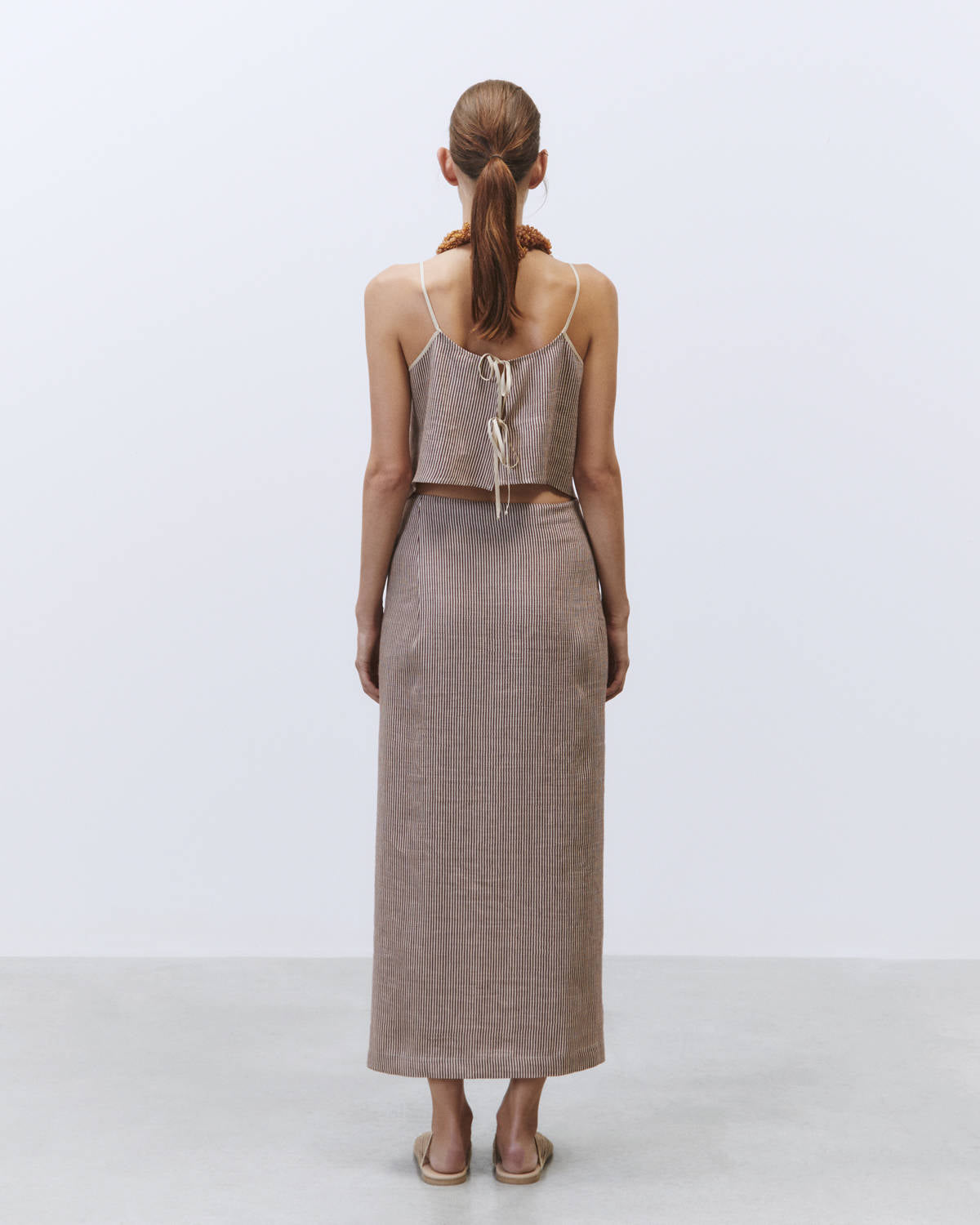 BAROLO MICRO STRIPED LOUNGEETTE SKIRT