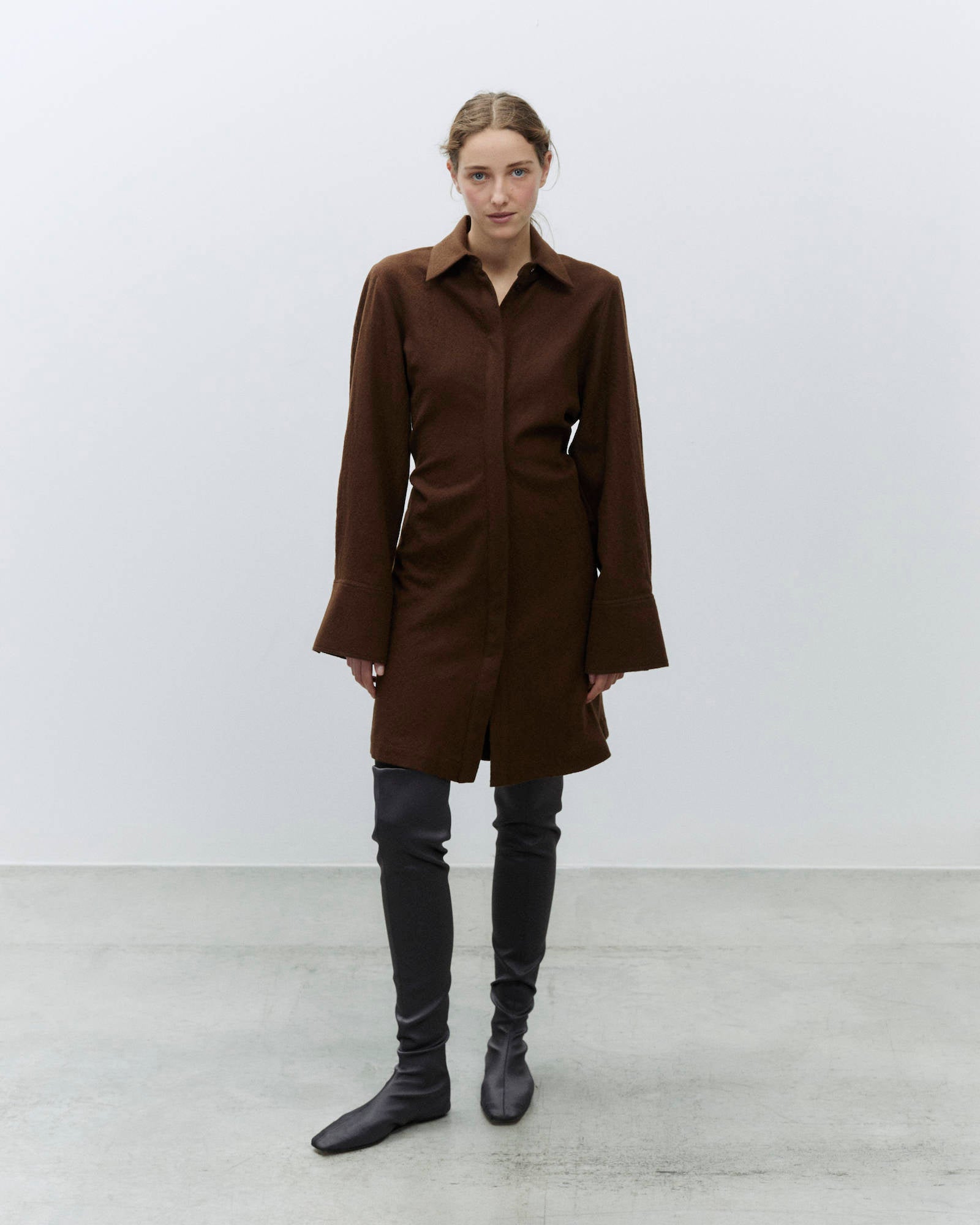 SOFT WOOL CHEMISIER DRESS