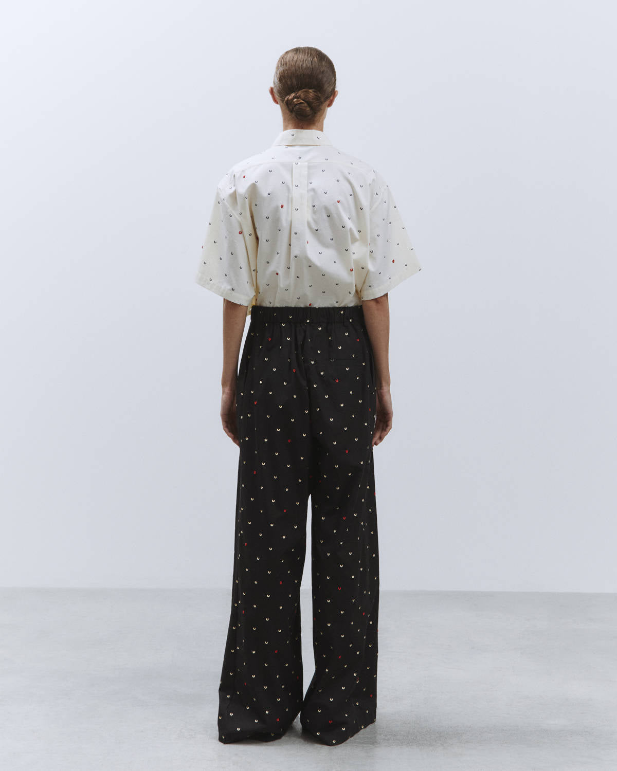 CROPPED POPLIN EMBROIDERED SHIRT