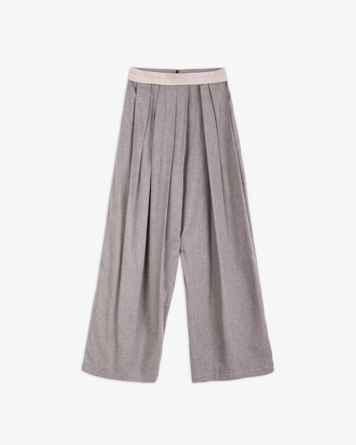 TAILORED PLEATED FLANNEL TROUSERS