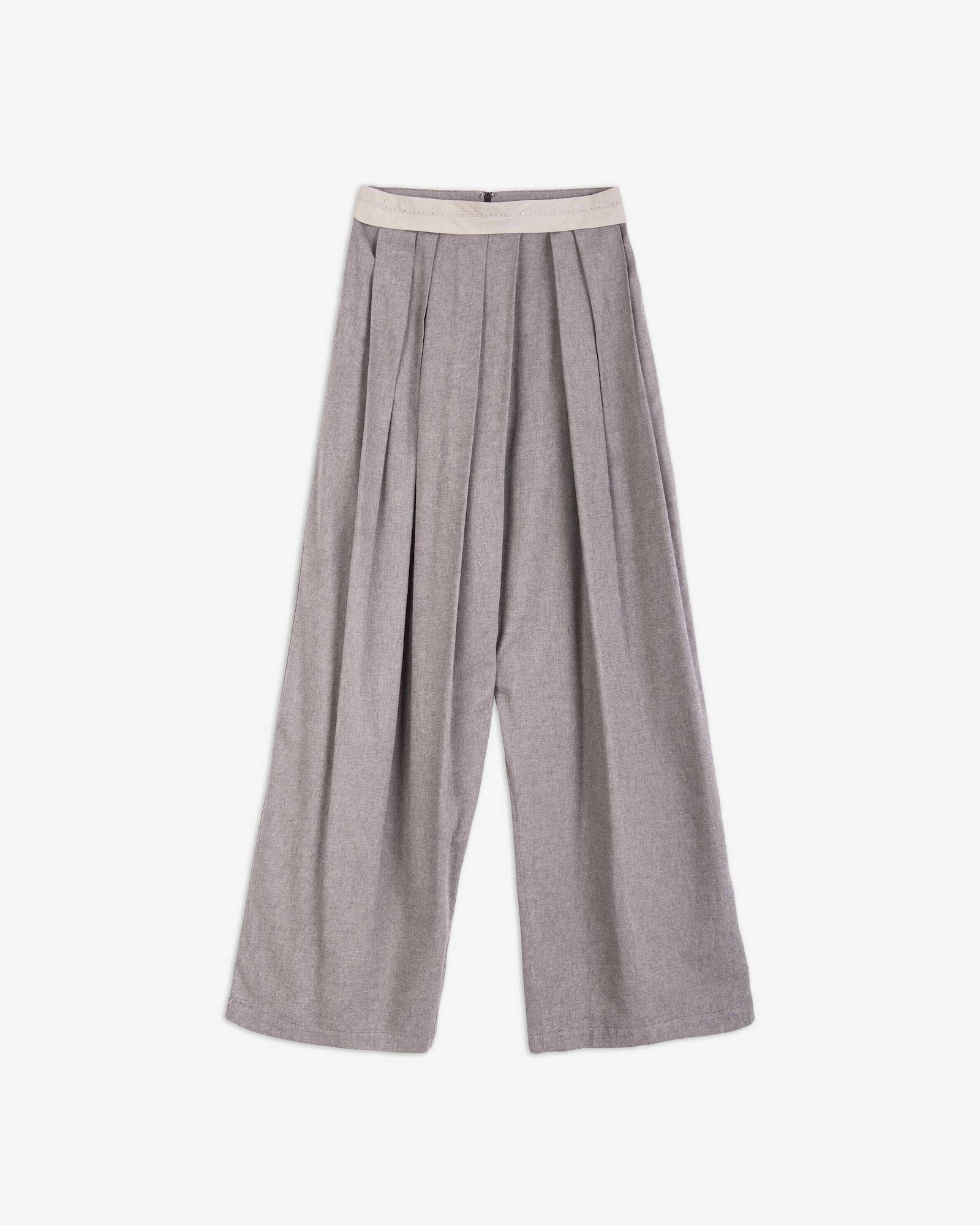 TAILORED PLEATED FLANNEL TROUSERS