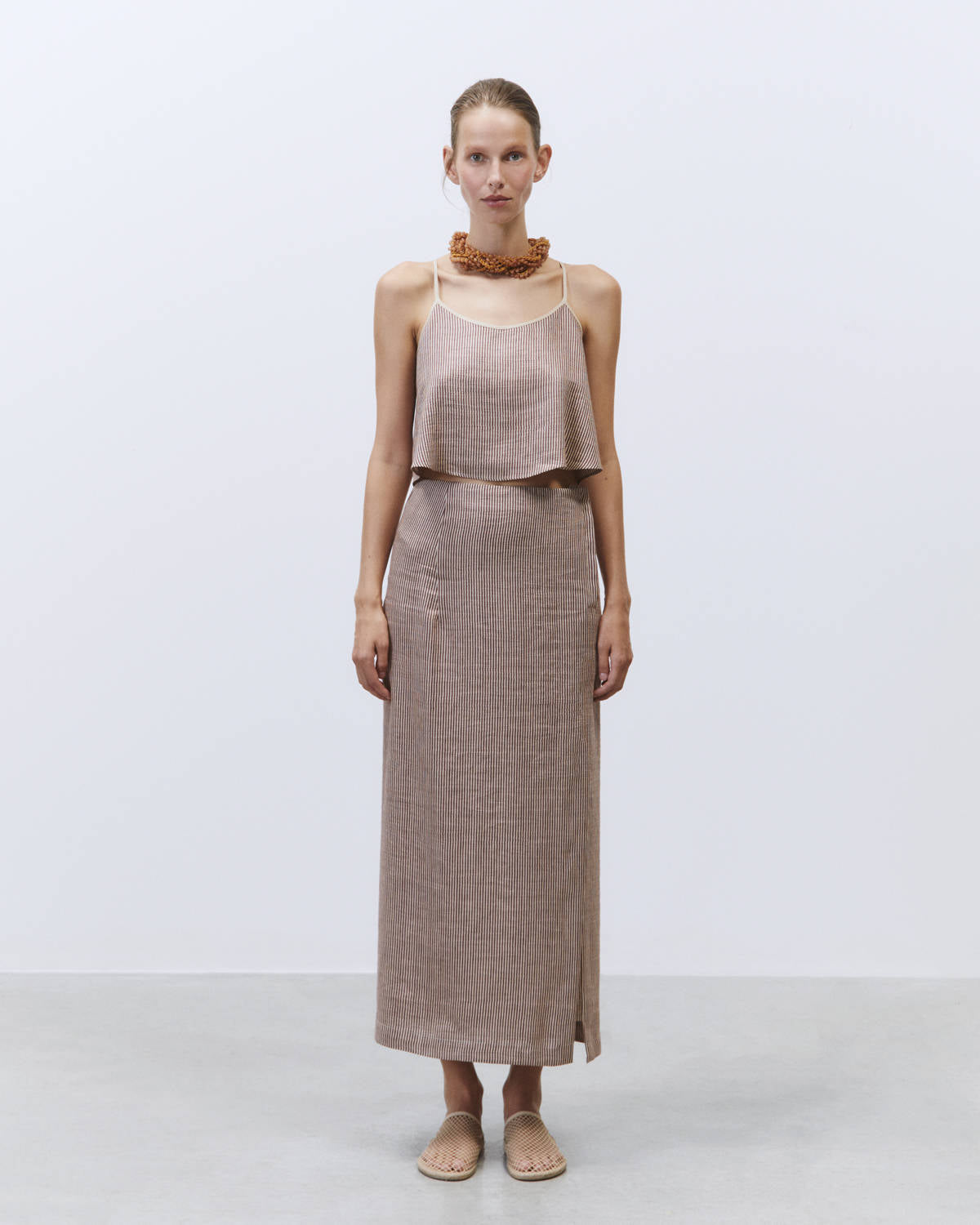 BAROLO MICRO STRIPED LOUNGEETTE SKIRT